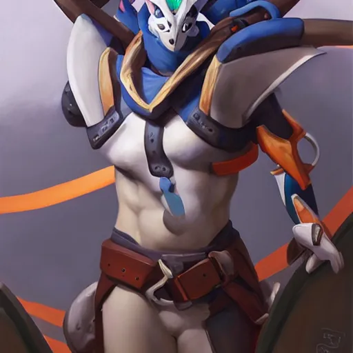 Image similar to greg manchess portrait painting of partially armored sylveon as overwatch character, medium shot, asymmetrical, profile picture, organic painting, sunny day, matte painting, bold shapes, hard edges, street art, trending on artstation, by huang guangjian, gil elvgren, ruan jia, greg rutkowski, gaston bussiere