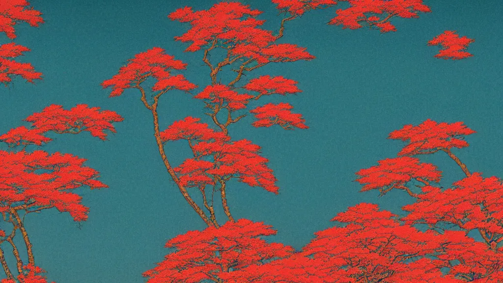 Image similar to I could see my own eyes had flecks of red, green, amber and blue, screen print by Kawase Hasui and dan hillier, 8k unreal engine