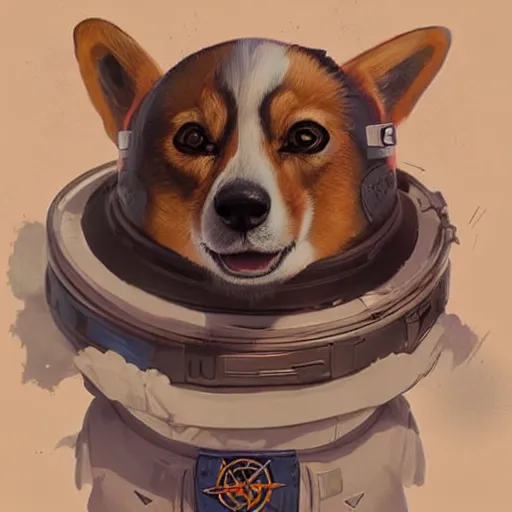 Prompt: corgi cosmonaut, d & d character art, highly detailed, fantasy, greg rutkowski, trending on artstation