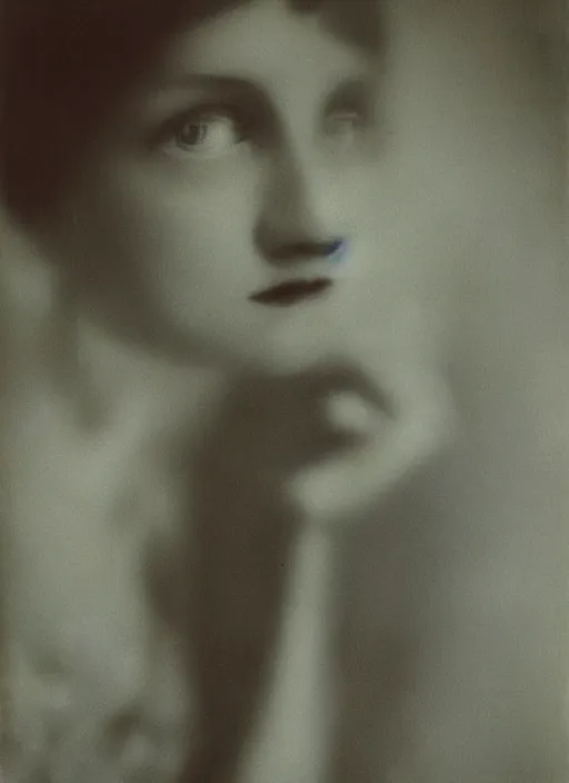 Prompt: out of focus photorealistic portrait of < zelda fitzgerald > as a beautiful young girl by sarah moon, very blurry, translucent white skin, slim, foggy, closeup