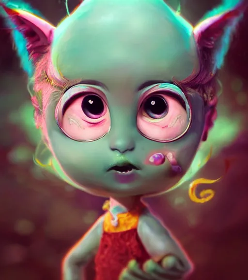 Prompt: An epic fantasy comic book style portrait painting of an extremely cute and adorable very beautiful mint imp, character design by Mark Ryden and Pixar and Hayao Miyazaki, unreal 5, DAZ, hyperrealistic, octane render, cosplay, RPG portrait, dynamic lighting, intricate detail, spring vibrancy, cinematic