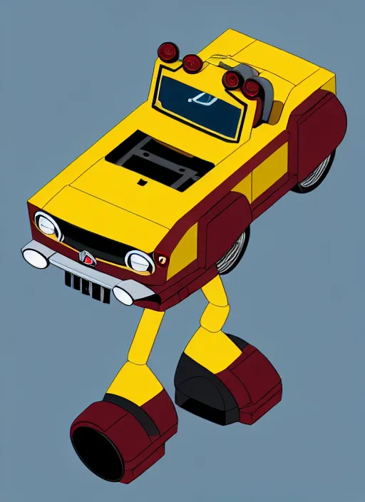 Image similar to autobot as an mgb, canon 5 d 5 0 mm lens, isometric