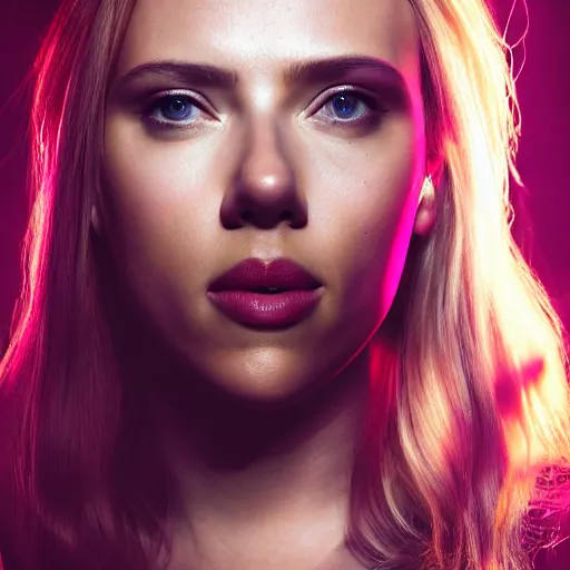 Prompt: scarlett johansson as a cyberpunk cyborg, sensual, beautiful soft light failling on her face, studio photography, nikon 3 5 mm portrait photography, ultra realistic