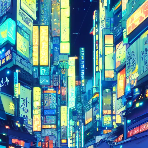 Image similar to a close up of shinjuku by makoto shinkai, beeple and james jean, aya takano color style, 4 k, super detailed, modern, 4 k, symmetrical