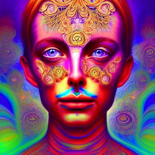 Image similar to An extremely psychedelic portrait of heaven, surreal, LSD, face, detailed, intricate, elegant, lithe, highly detailed, digital painting, artstation, concept art, smooth, sharp focus, illustration