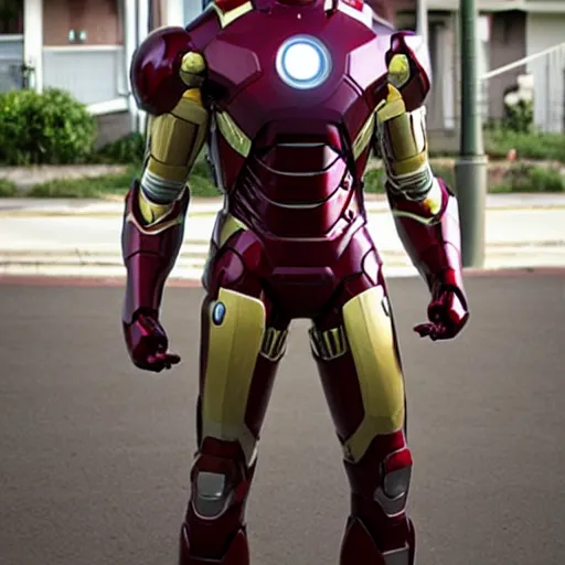 Image similar to a minion as Iron man