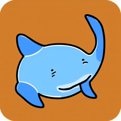 Image similar to telegram sticker of a cute cartoon whale