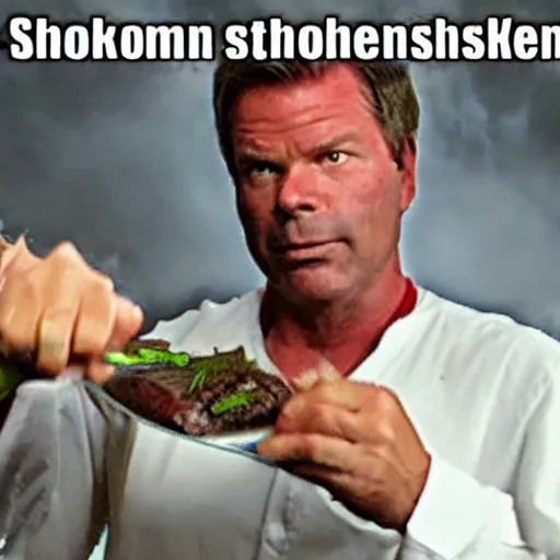 Image similar to chris hansen cooking steaks in skyrim