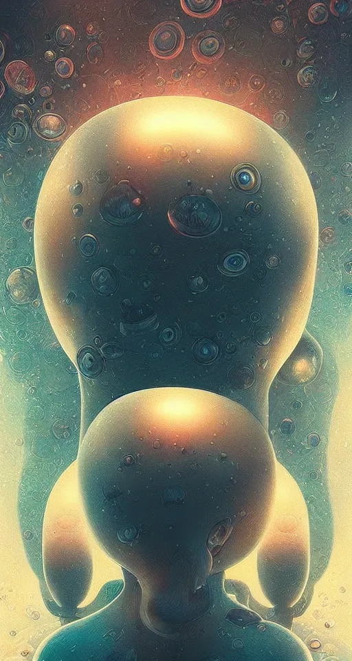 Image similar to art deco close up portait of mushroom head surrounded by spheres, like a dream digital painting cinematic dramatic fluid lines otherworldly vaporwave interesting details rule of thirds epic composition by artgerm