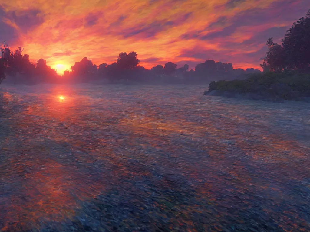 Prompt: Impressionist sunrise, hdr, ue5, unreal engine 5, cinematic 4k wallpaper, ultra detailed, high resolution, Artstation, award winning.