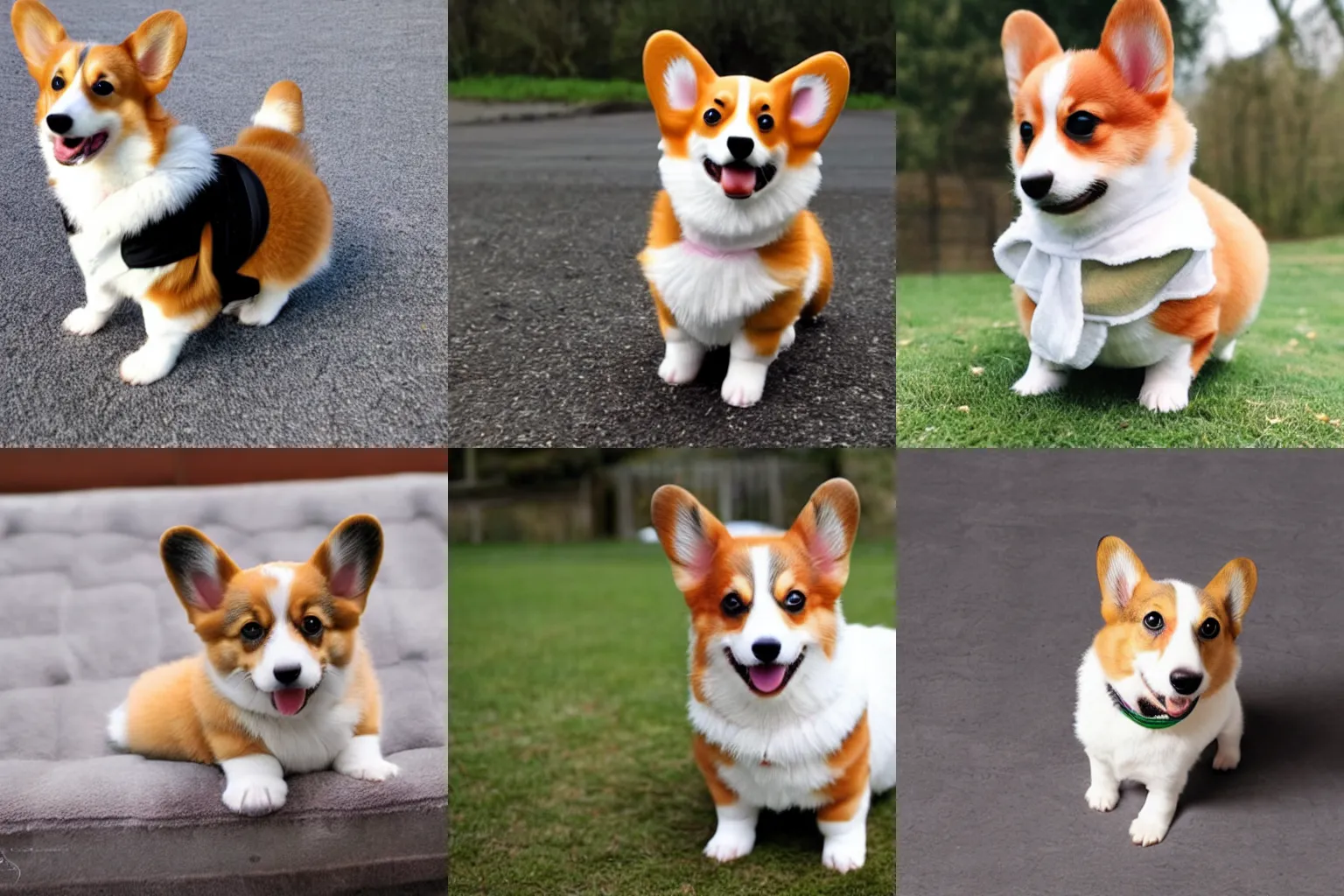 Prompt: A corgi pup with a tuffle coat