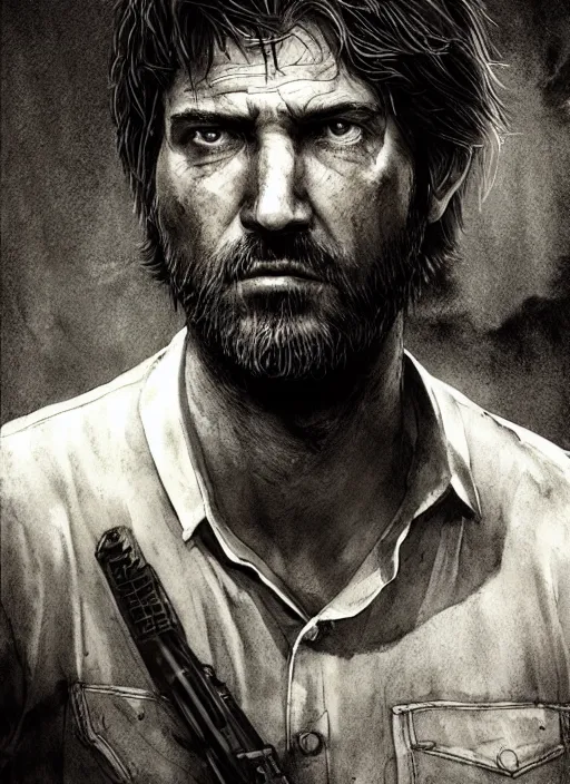 Prompt: portrait, Gabriel Boric in the Last of Us universe, watercolor, dramatic lighting, cinematic, establishing shot, extremely high detail, foto realistic, cinematic lighting, pen and ink, intricate line drawings, by Yoshitaka Amano, Ruan Jia, Kentaro Miura, Artgerm, post processed, concept art, artstation, matte painting, style by eddie mendoza, raphael lacoste, alex ross