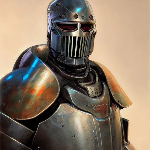 Prompt: the doomslayer as a realistic sci - fi knight, closeup portrait art by donato giancola and greg rutkowski, realistic face, digital art, trending on artstation, symmetry