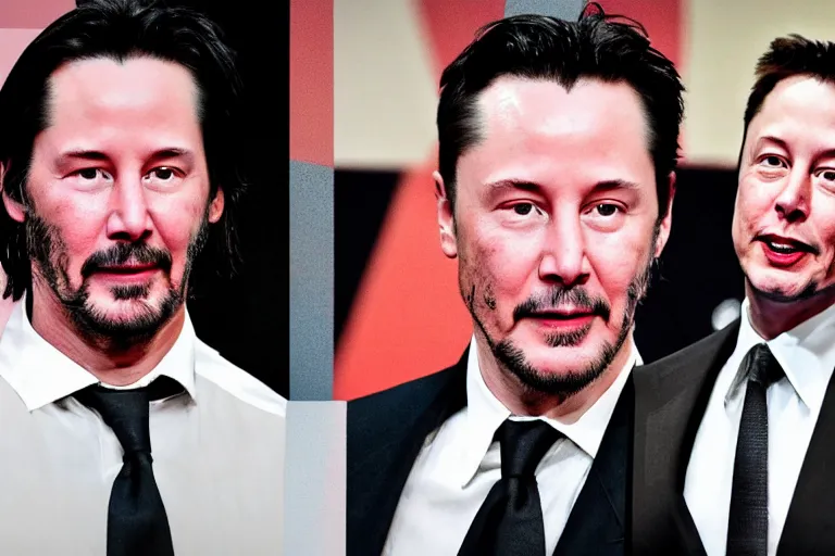 Image similar to Keanu reeves boxing elon musk