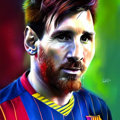 Image similar to a portrait of lionel messi by sabbas apterus