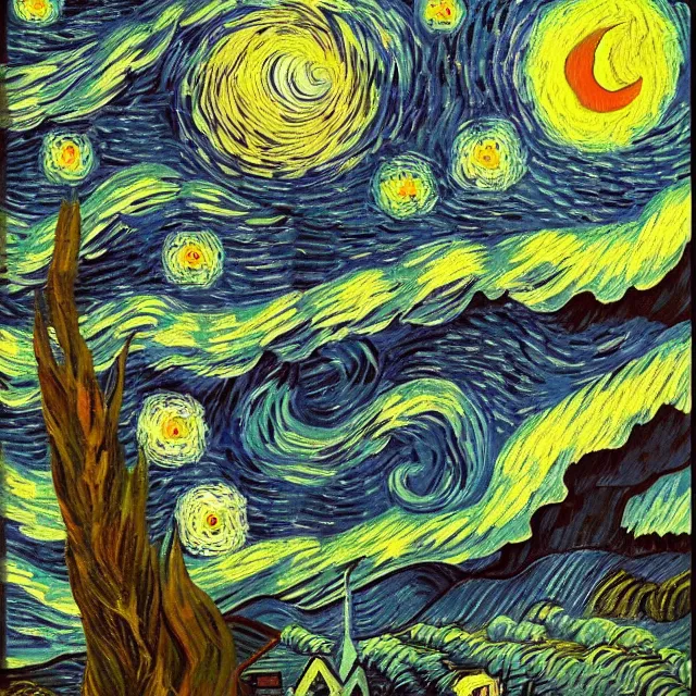 Prompt: a painting of the starchild by vincent van gogh, dark fantasy art, high detail, trending on artstation