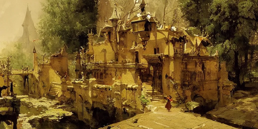 Image similar to gorgeous Carl Spitzweg painting, artstation