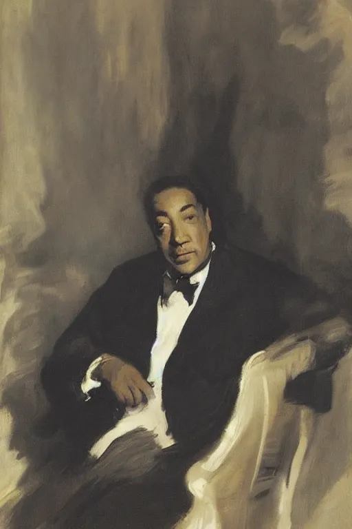 Image similar to “portrait of Duke Ellington, by John Singer Sargent”