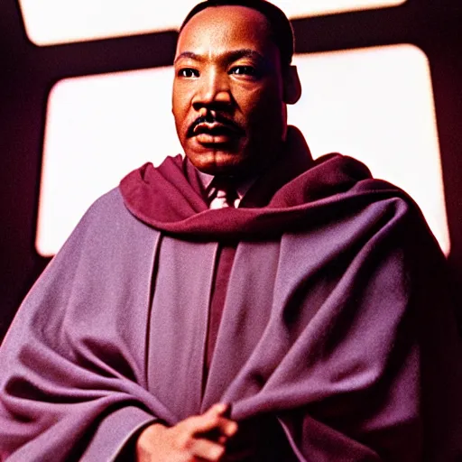 Image similar to martin luther king as mace windu in star wars, 8k resolution, full HD, cinematic lighting, award winning, anatomically correct