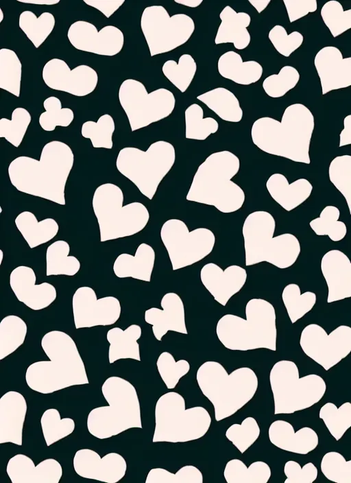 Prompt: minimalist repeating hearts pattern