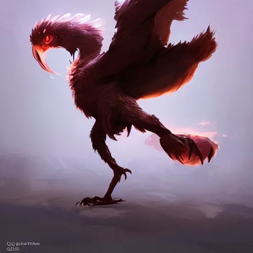 Image similar to digital painting of an elegant but deadly chicogriff, griffin chicogriff hybrid monster, by Greg Rutkowski, magic the gathering concept art, trending on artstation, 4k resolution, ((ibiza rave dance party clubbers))