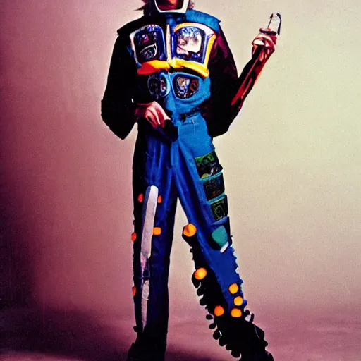 Image similar to davis taylor brown dressed in 1 9 8 1 space fantasy fashion