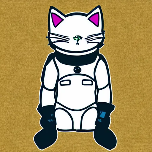 Prompt: an anime cat wearing a space suit, award winning digital art