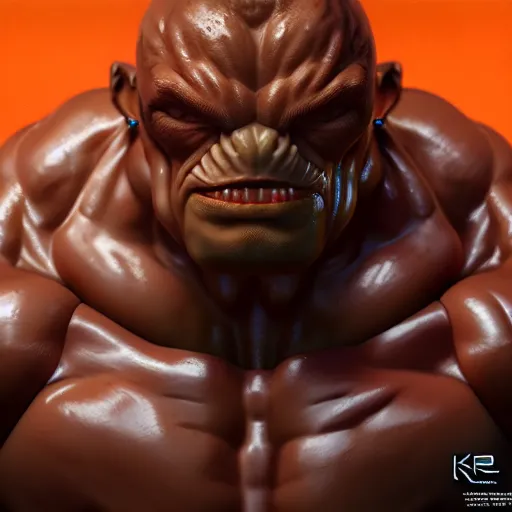 Image similar to bodybuilder pepe, hyper detailed pepe, digital art, trending in artstation, cinematic lighting, studio quality, smooth render, unreal engine 5 rendered, octane rendered, art style by klimt and nixeu and ian sprigger and wlop and krenz cushart