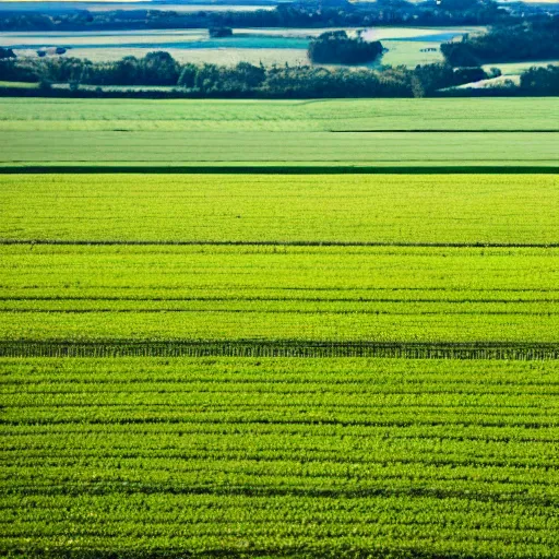 Prompt: A crop field stretching out for miles.