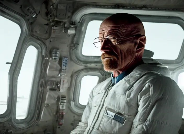 Prompt: film still of Walter White as Cooper in Interstellar, 4k