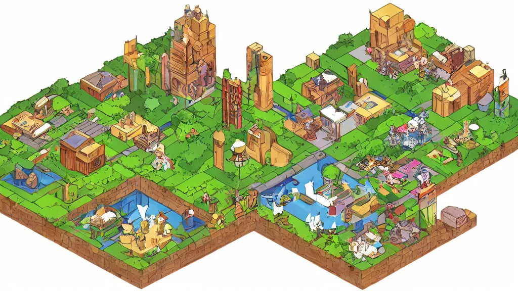 Prompt: isometric veritable the very crispest, neatest heaven