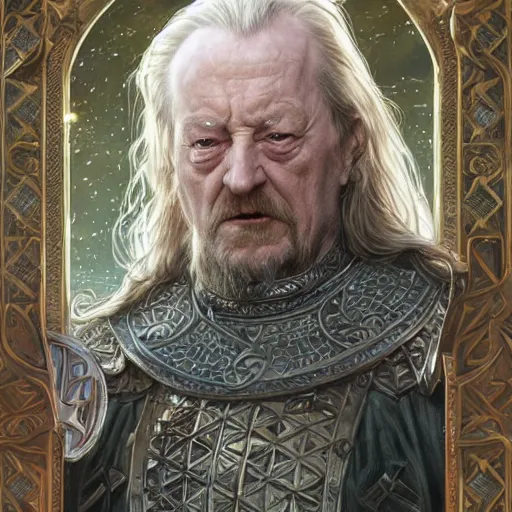 Prompt: old wise king Theoden of Rohan by Mark Brooks, Donato Giancola, Victor Nizovtsev, Scarlett Hooft, Graafland, Chris Moore