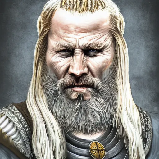 Image similar to a portrait of an angry viking highly detailed, centered, digital painting