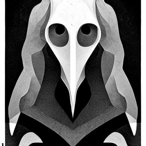 Image similar to neo - gothic white on black grainy effect conceptual figurative post - morden monumental abstract portrait made by escher and piranesi, highly conceptual figurative art, intricate detailed illustration, illustration sharp geometrical detail, vector sharp graphic, controversial poster art, polish poster art