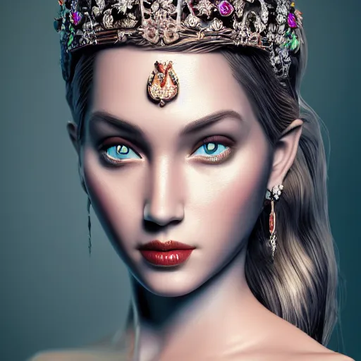 Image similar to wonderful princess of beauty with fair skin, ornate 8 k gorgeous intricate detailed, accent lighting, dramatic light, octane render