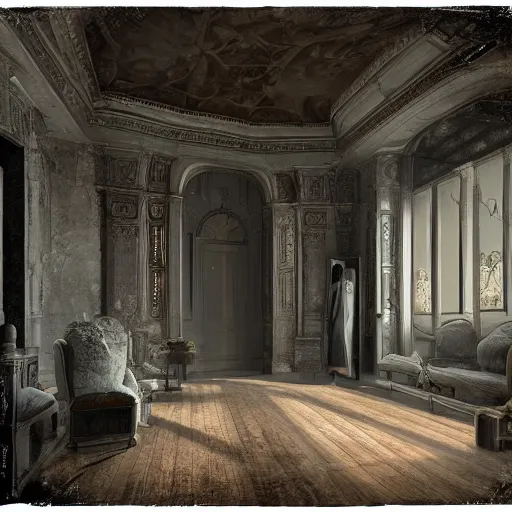 Image similar to A room full of vampires, high ceiling, victorian, soft light, ominous, photorealistic, detailed, 8k