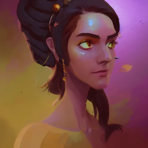 Image similar to profile portrait, maya ali mage, gloomhaven, dynamic lighting, gaudy colors, octane render aesthetic, matte painting concept art, official fanart behance hd artstation by jesper ejsing, by rhads and makoto shinkai and lois van baarle and ilya kuvshinov and rossdraws