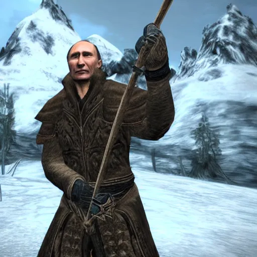 Prompt: Vladimir Putin in Skyrim