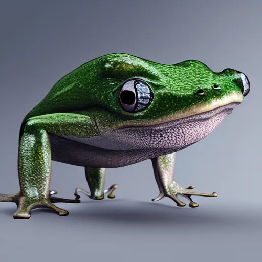 Prompt: hybrid of frog whale, raytracing, vray, 5 5 mm