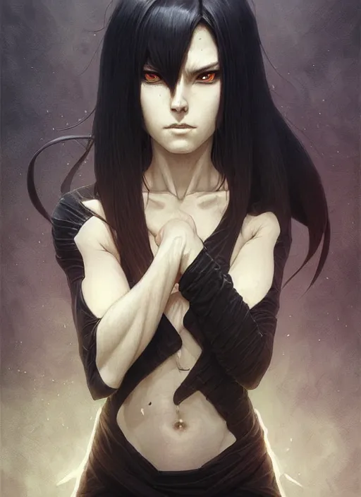 Prompt: portrait of pain from naruto, dark, intricate, elegant, highly detailed, digital painting, artstation, concept art, smooth, sharp focus, illustration, art by artgerm and greg rutkowski and alphonse mucha