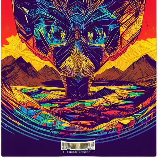 Prompt: vector artwork by Dan Mumford, detailed intricate colourful