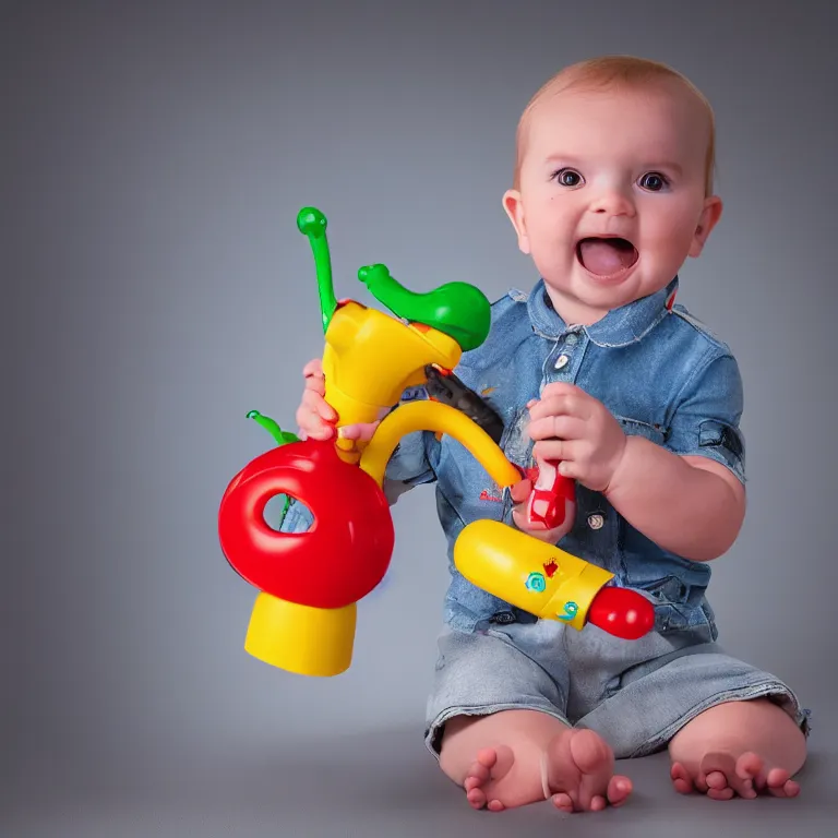 Image similar to fisher price cattle prod, baby toy, product photo, studio lighting