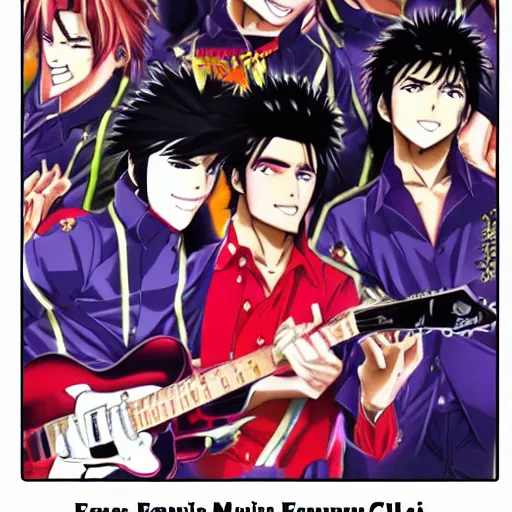 Image similar to anime elvis presley, shounen jump