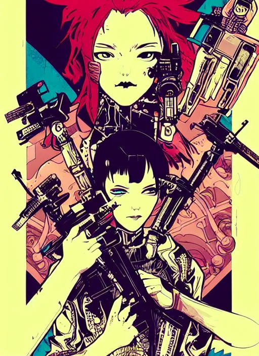 Draw cyberpunk pop art anime characters by Jeffreyzico