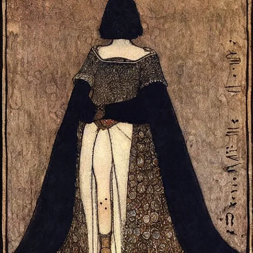 Prompt: beautiful young medieval queen by john bauer