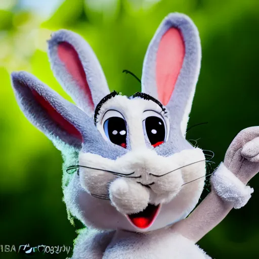 Image similar to A photo of a bugs bunny, sigma 85mm Lens F/1.4, award winning photography