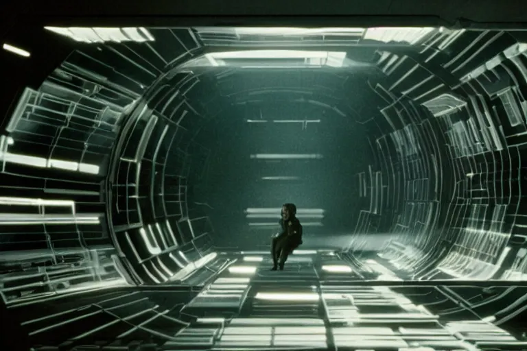 Image similar to photograph of a science fiction time travel movie set, by roger deakins. cinematic, elegant, real dlsr photography, sharp focus, 4 k, ultra hd, sense of awe