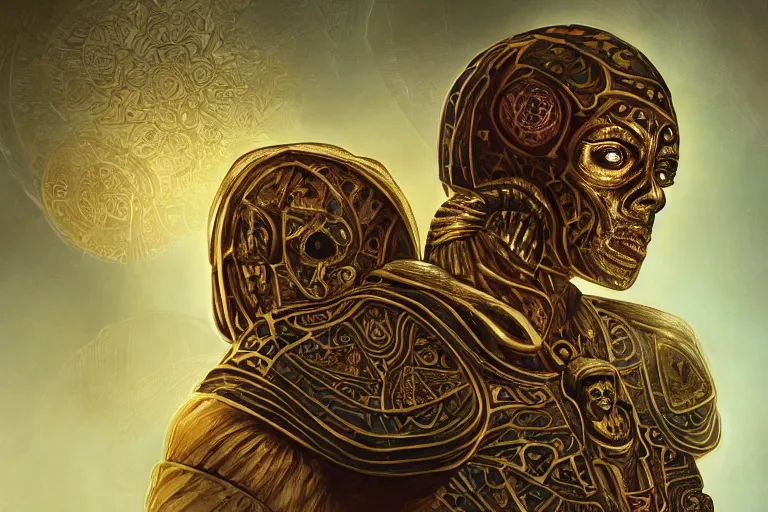 Image similar to ancient mummy surrounded by golden scarabs with intricate patterns, concept art, digital illustration, trending on artstation, deviantart, artgerm, epic composition, masterpiece, highly detailed, advanced technique, ambient lighting, wlop, ross draws