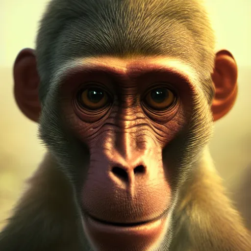 Image similar to portrait of monkey, 8 k uhd, unreal engine, octane render in the artstyle of finnian macmanus, john park and greg rutkowski