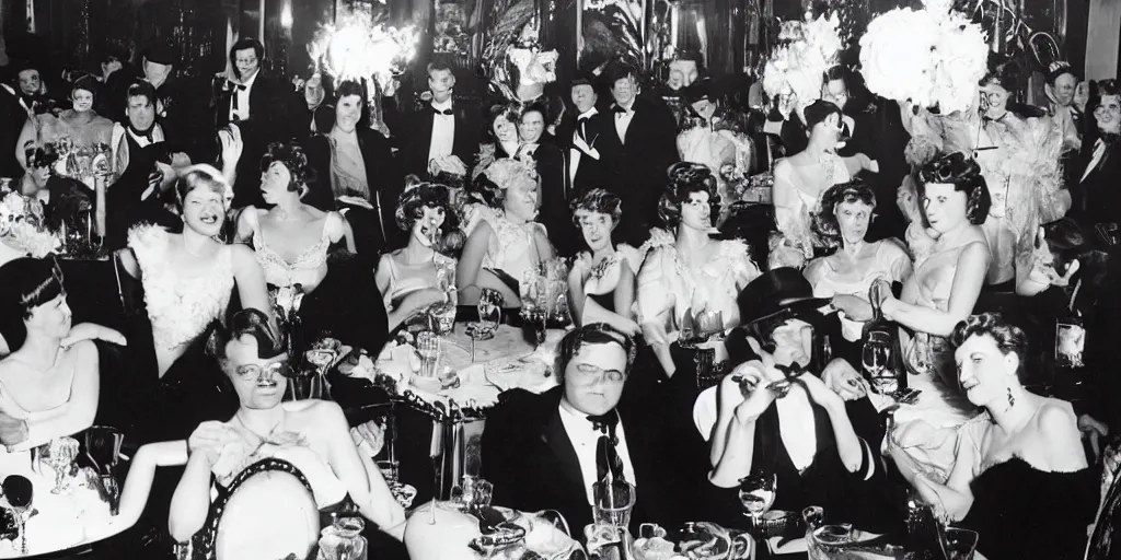 Image similar to venereal parties during the golden age of hollywood